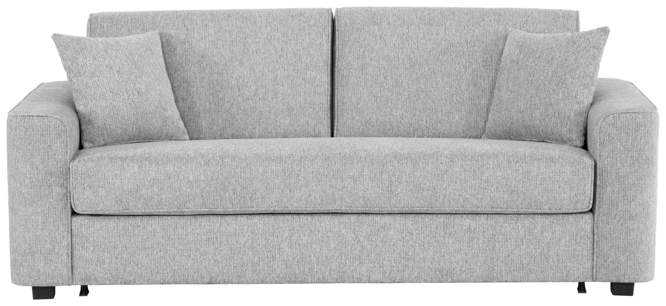 SCHLAFSOFA  in Webstoff Hellgrau  - Hellgrau/Schwarz, Design, Kunststoff/Textil (205/83/100cm) - Xora