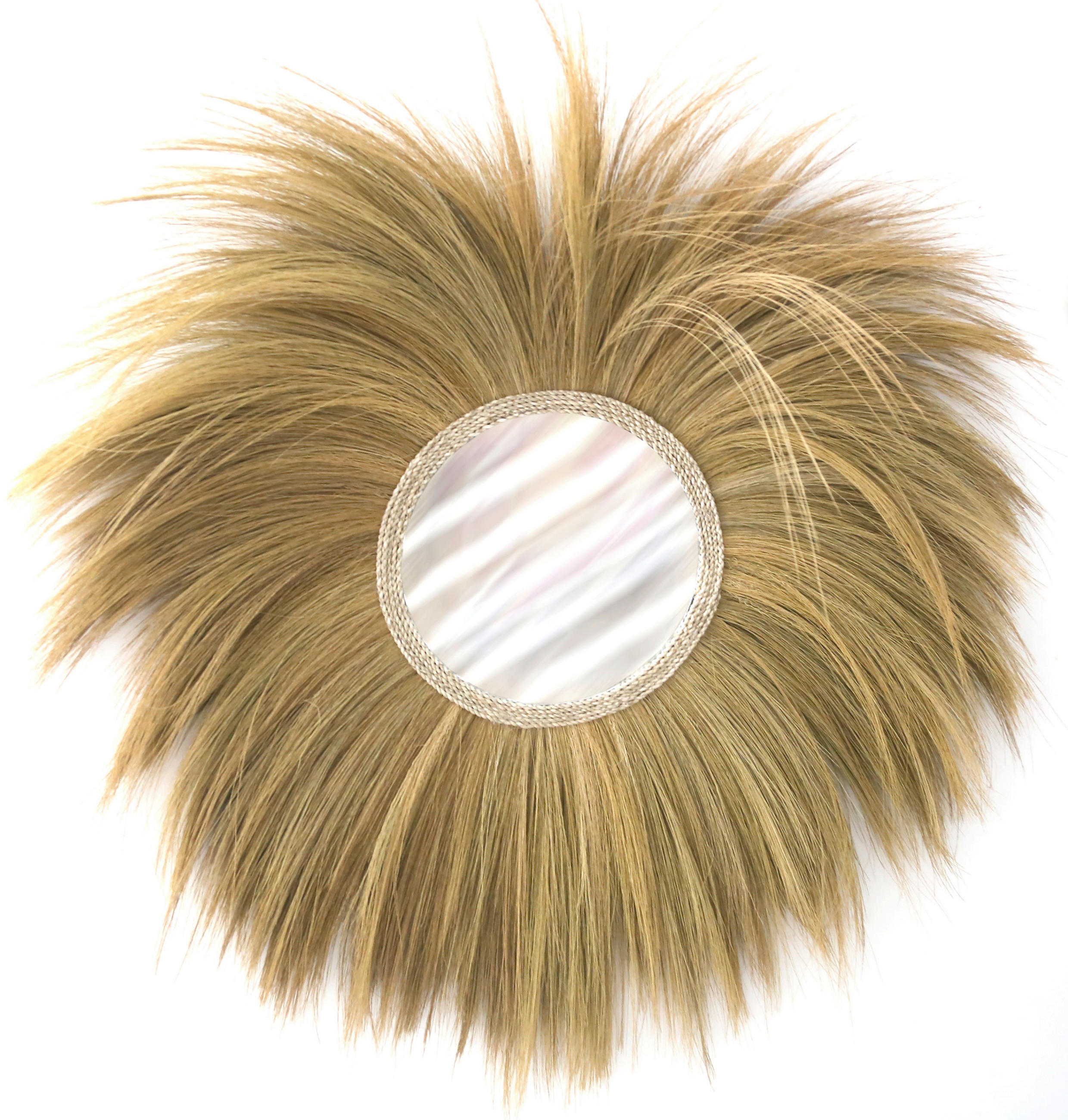 SPIEGELELEMENT 80/80/6 cm    in  - Hellbraun/Hellgelb, LIFESTYLE, Glas/Naturmaterialien (80/80/6cm) - Landscape