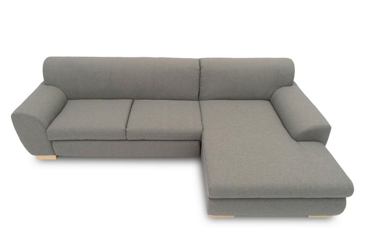 ECKSOFA NIKA Silberfarben Webstoff  - Silberfarben, Basics, Holz/Textil (277/156cm) - MID.YOU