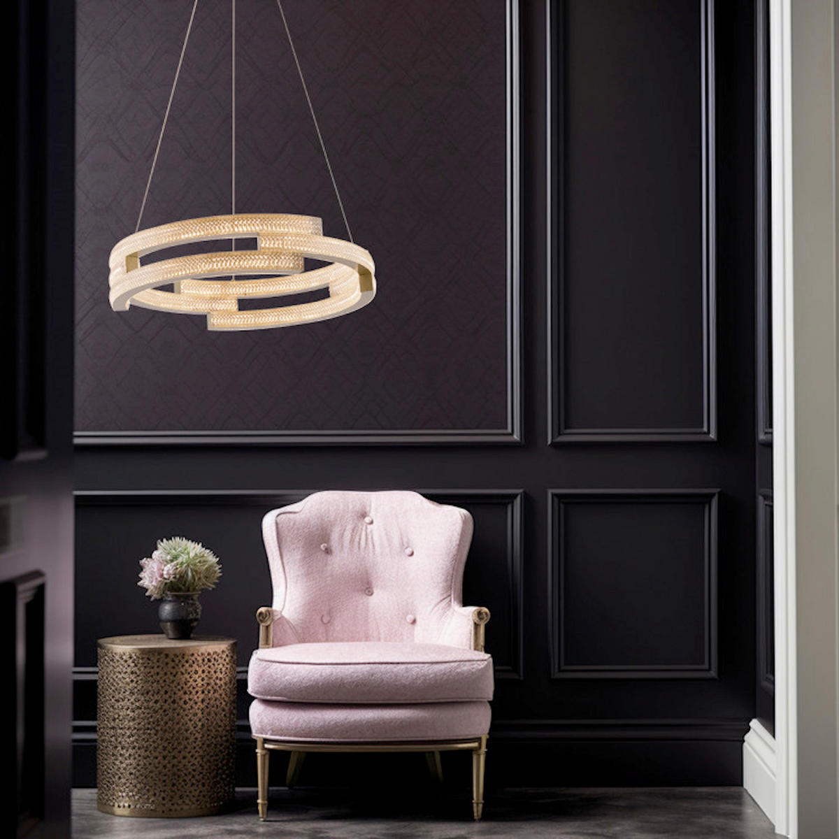 HÄNGELEUCHTE    - Goldfarben, Design, Metall (150/60/60cm)