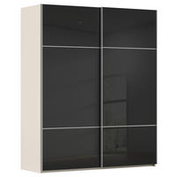 SCHWEBETÜRENSCHRANK 162/223/68 cm,  in Schwarz, Champagner, 2 Tür(en)  - Champagner/Alufarben, KONVENTIONELL, Glas/Holzwerkstoff (162/223/68cm) - Novel
