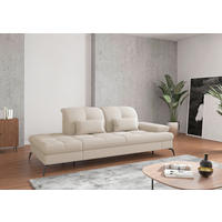 RÉCAMIERE in Flachgewebe Creme  - Creme/Schwarz, Konventionell, Textil/Metall (231/90/122cm) - Sit & More
