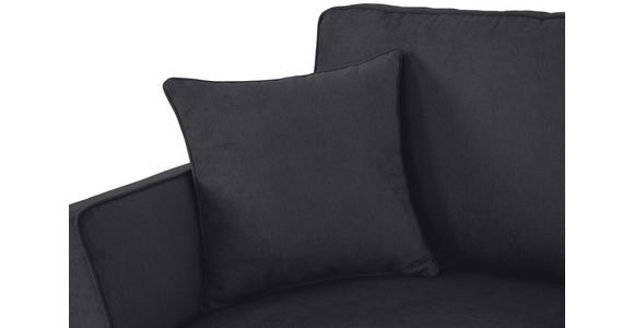 ECKSOFA Schwarz Velours - Schwarz, KONVENTIONELL, Holz/Textil (244/159cm) - Carryhome