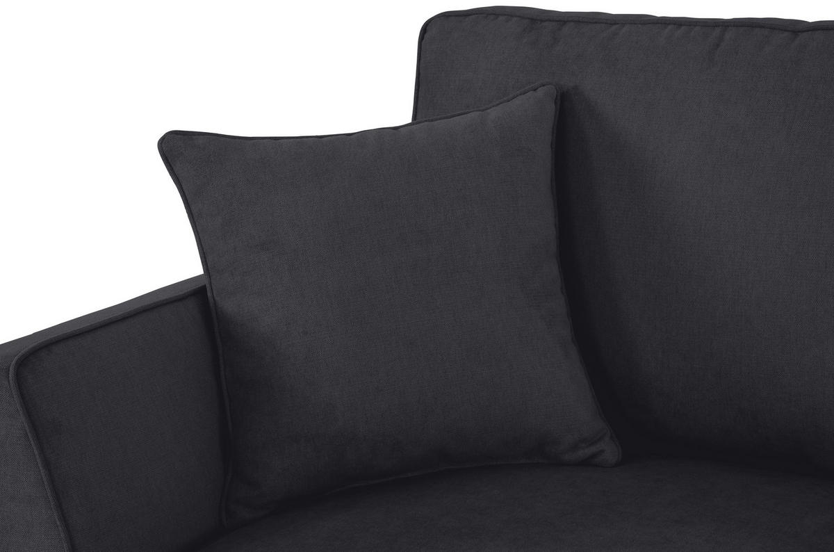 ECKSOFA in Velours Schwarz  - Schwarz, Konventionell, Holz/Textil (244/159cm) - Carryhome