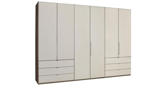 FALTTÜRENSCHRANK in Creme, Trüffeleichefarben - Trüffeleichefarben/Creme, KONVENTIONELL, Glas/Holzwerkstoff (300/216/58cm) - Venda