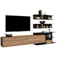 WOHNWAND in Anthrazit, Eichefarben 339/170/39 cm - Eichefarben/Anthrazit, Natur, Holz/Metall (339/170/39cm) - Valnatura