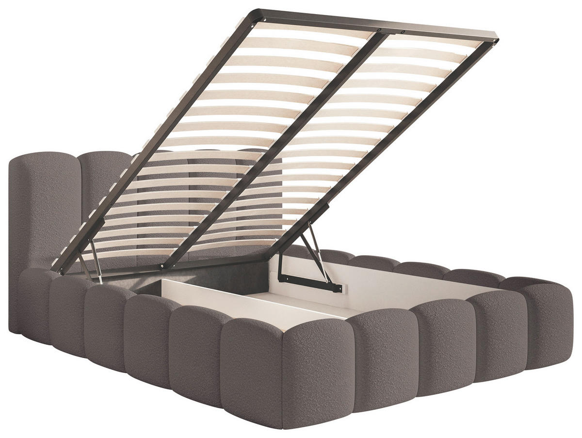 POLSTERBETT Lattenrost, Bettkasten Dunkelgrau 200/200 cm  - Dunkelgrau, MODERN, Holz/Textil (200/200cm) - Livetastic