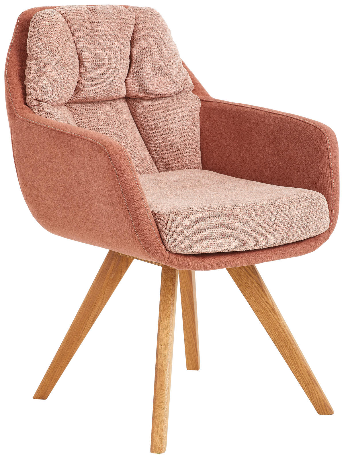 ARMLEHNSTUHL  in Flachgewebe  - Eichefarben/Orange, Design, Holz/Textil (65/85/68cm) - Linea Natura