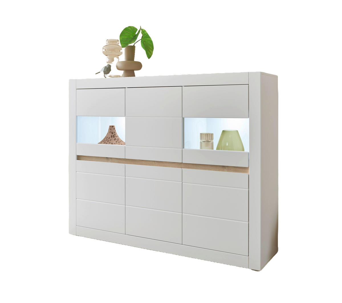 HIGHBOARD , 165/132/42 cm,  - Eichefarben/Silberfarben, Design, Holzwerkstoff/Kunststoff (165/132/42cm) - MID.YOU