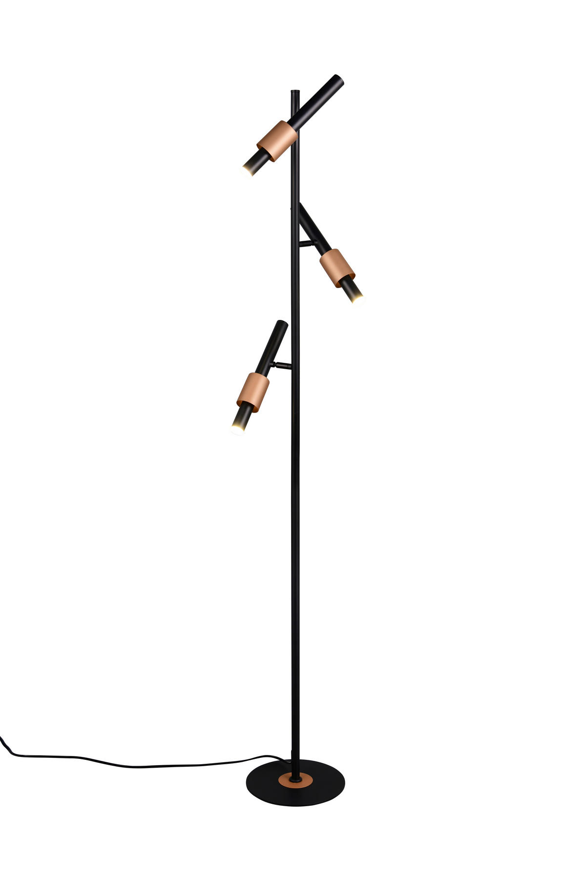 LED-STEHLEUCHTE - Schwarz/Braun, Basics, Metall (23/150cm) - Trio Leuchten