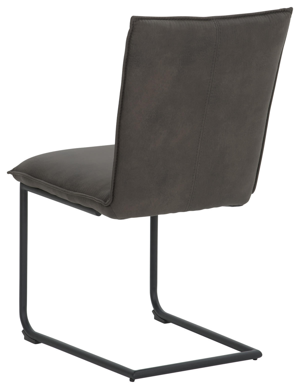 SCHWINGSTUHL  in Mikrofaser  - Anthrazit/Schwarz, Design, Textil/Metall (47/87/62cm) - Valnatura