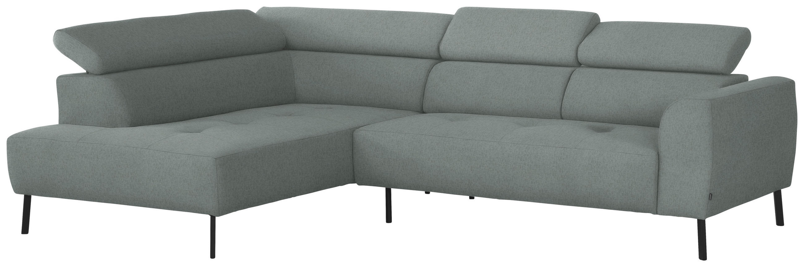 ECKSOFA  in Chenille Silberfarben  205/280 cm  - Silberfarben/Schwarz, Design, Textil/Metall (205/280cm) - Xora