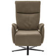 RELAXSESSEL in Leder Hellbraun  - Hellbraun/Schwarz, Design, Leder/Metall (70/117/85cm) - Dieter Knoll