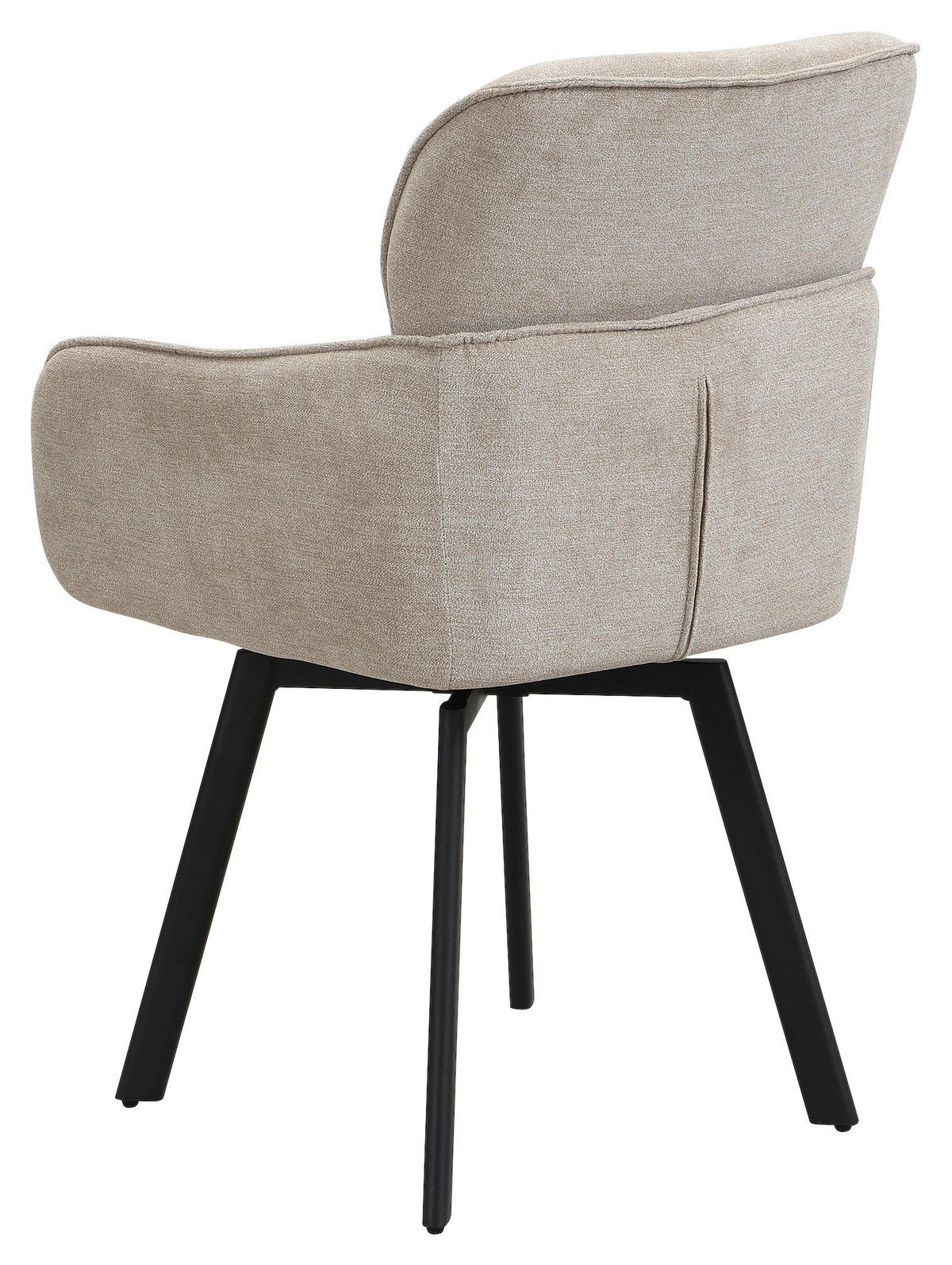 STUHL-SET Webstoff Schwarz, Taupe  - Taupe/Schwarz, MODERN, Textil/Metall (61/90/63cm) - MID.YOU