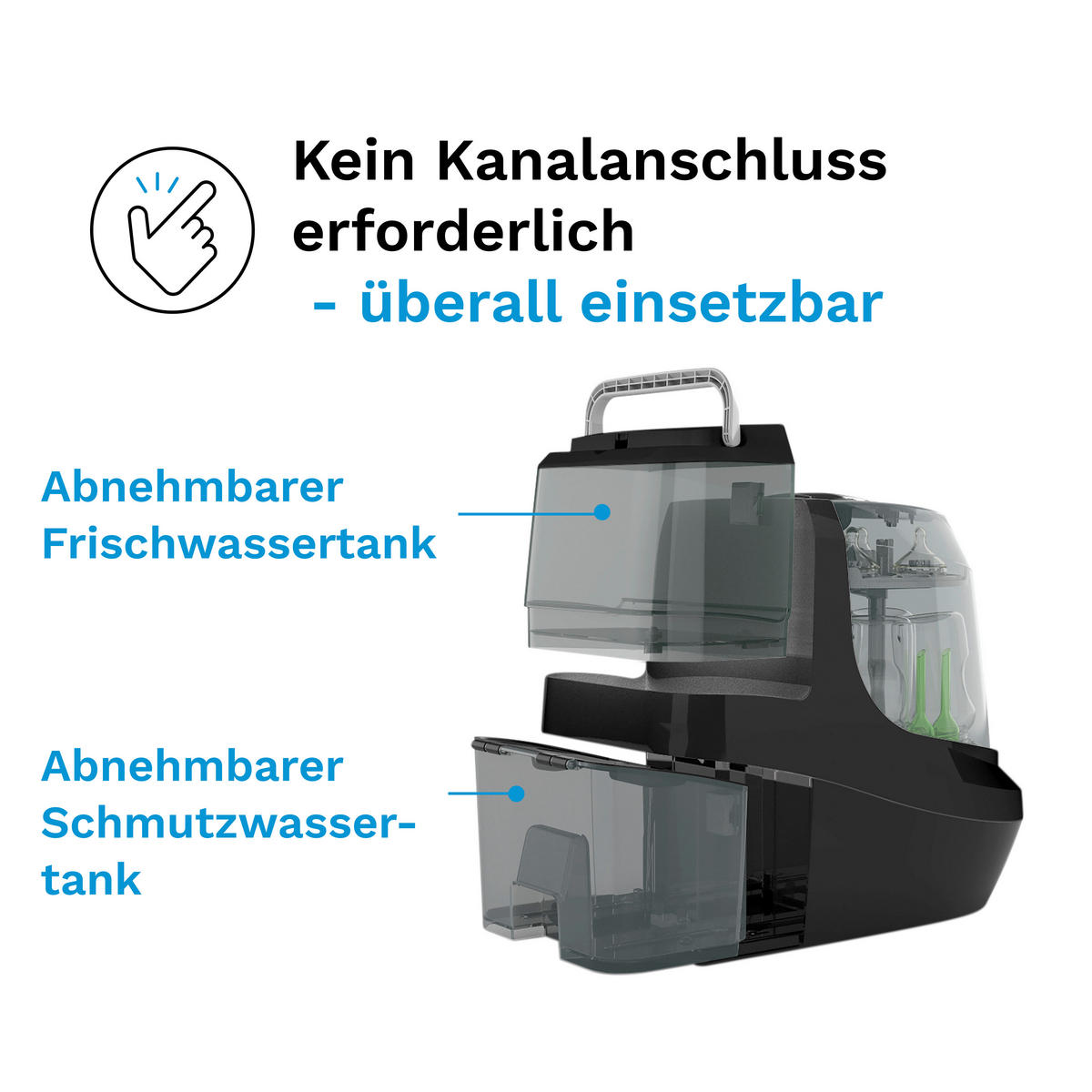 DAMPFSTERILISATOR Bottle Washer Pro  - Transparent/Schwarz, Basics, Kunststoff (25/40/47.5cm) - Baby Brezza