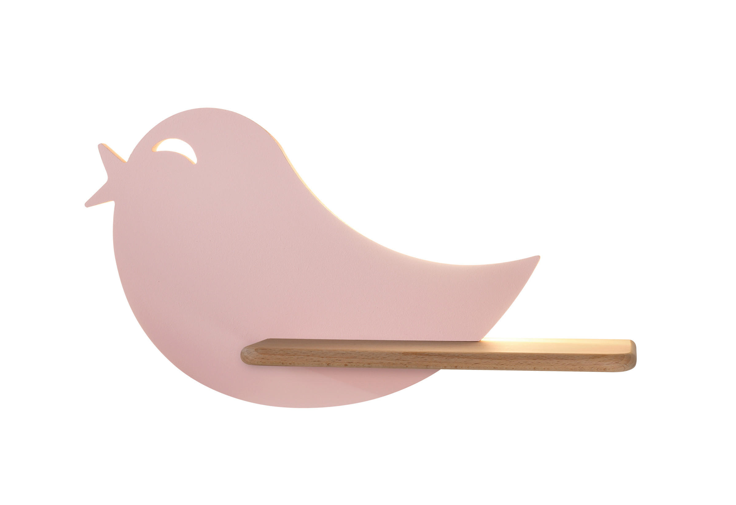 KINDERWANDLEUCHTE Bird  - Pink, Natur, Holz/Holzwerkstoff (40/12/21.5cm)