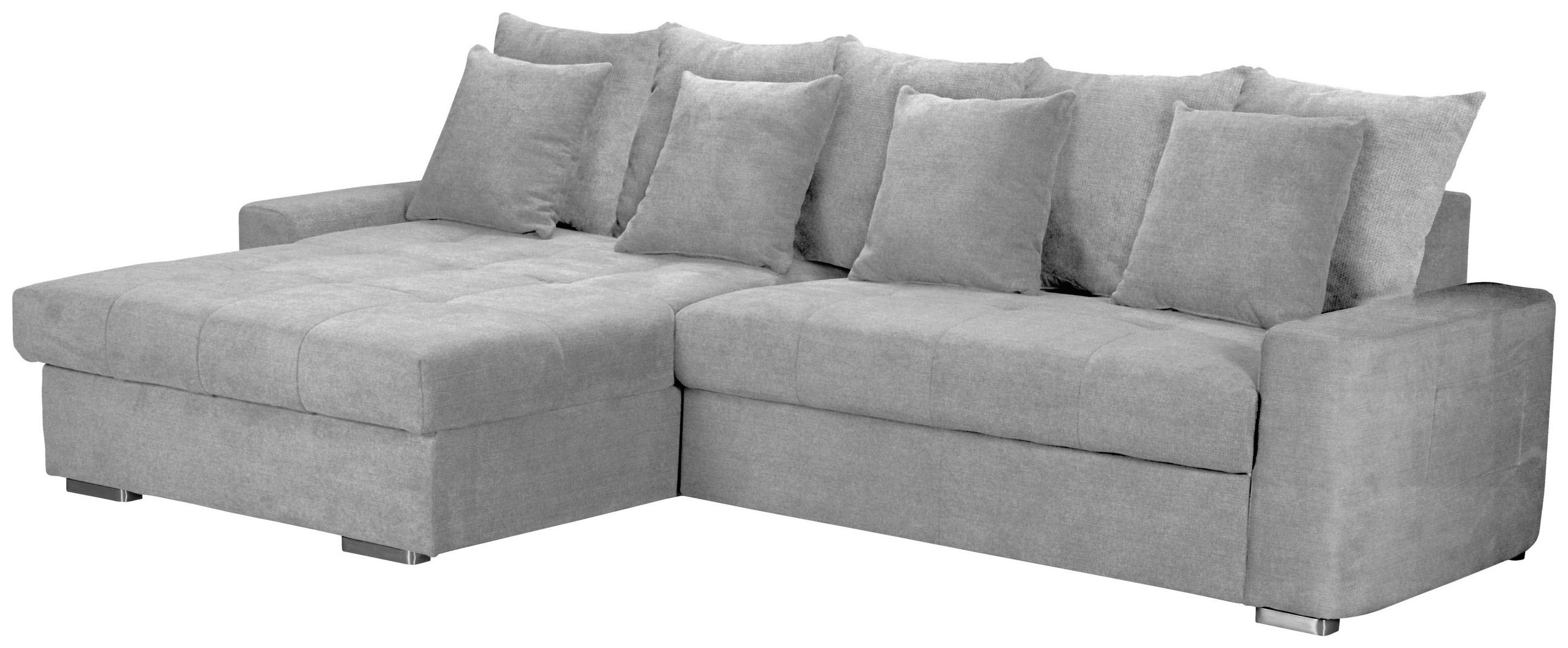 ECKSOFA SALVADOR Hellgrau Mikrofaser  - Wengefarben/Silberfarben, MODERN, Holz/Textil (164/293cm) - MID.YOU