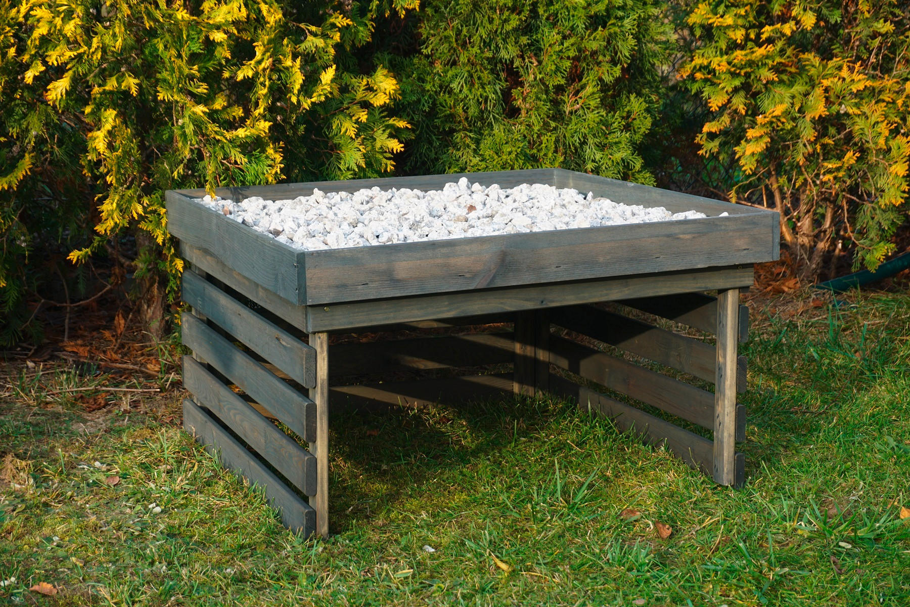 RASENMÄHER-ROBOTER-GARAGE 84/46/78 cm  - Grau, Basics, Holz (84/46/78cm) - Atrigo
