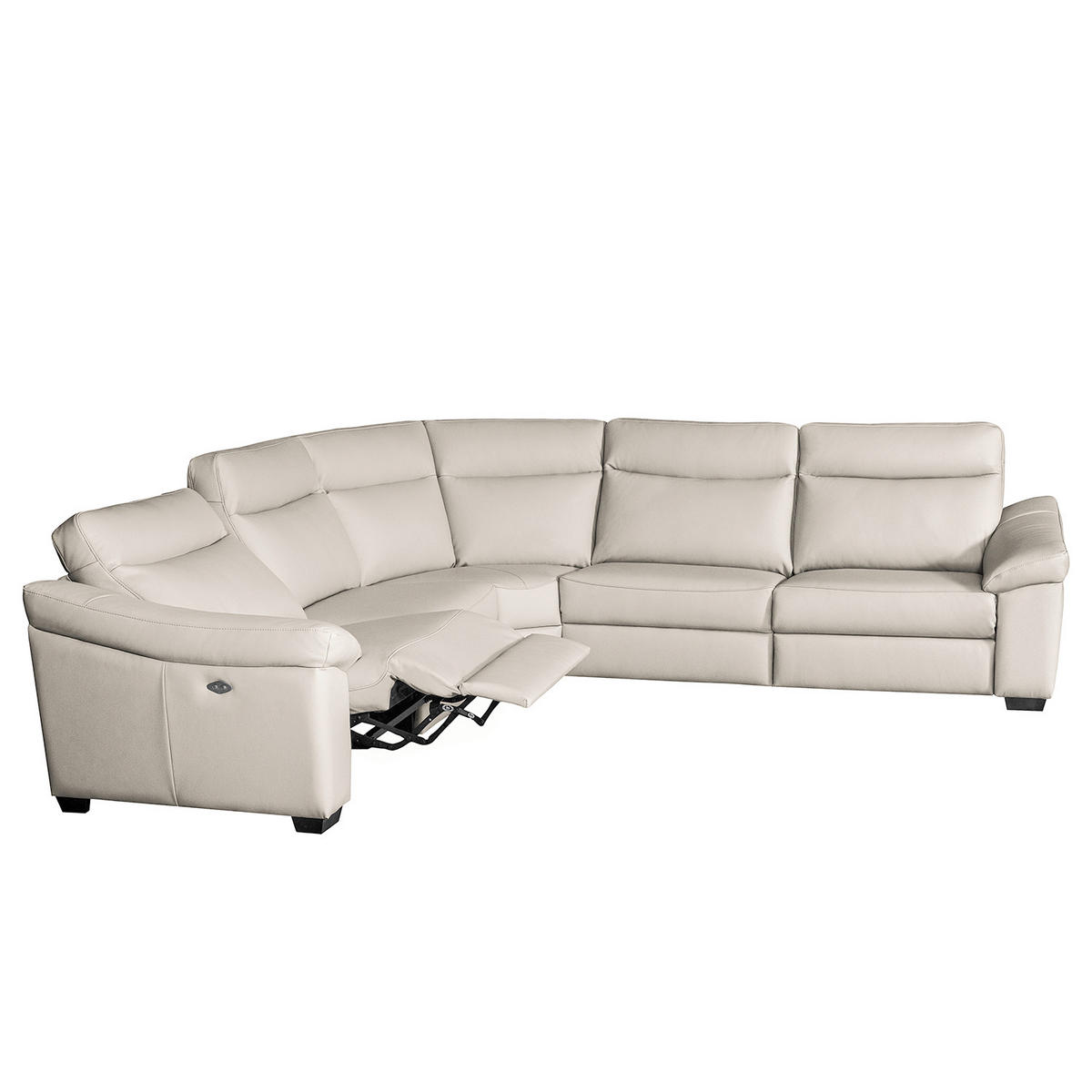 ECKSOFA Grau Echtleder  - Schwarz/Grau, Design, Leder/Holz (299/299cm) - Livetastic