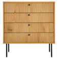 KOMMODE Line  in 80/85/40 cm  - Eichefarben/Schwarz, Design, Holzwerkstoff/Metall (80/85/40cm) - Carryhome