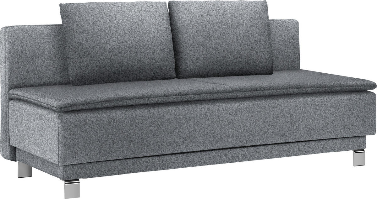 SCHLAFSOFA in Webstoff Grau  - Grau, Design, Textil/Metall (200/85/90cm) - Joka