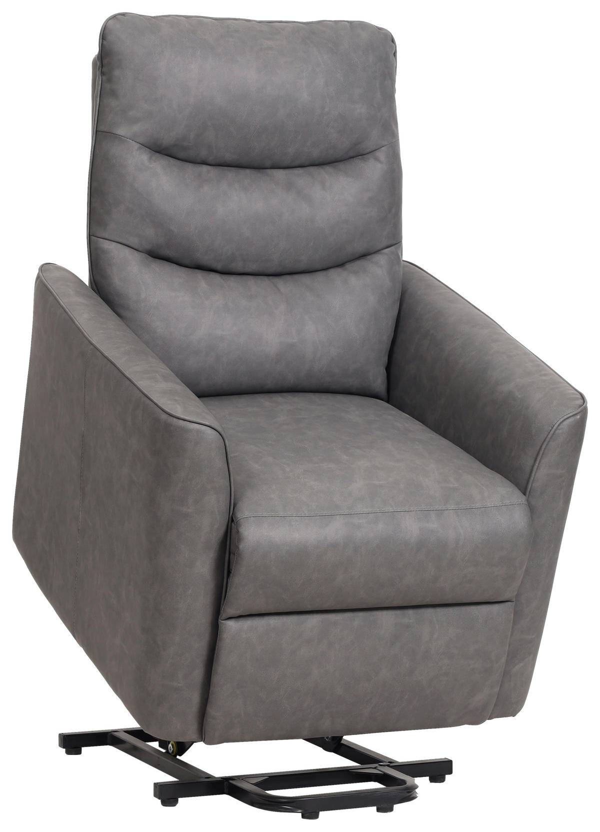 FERNSEHSESSEL in Lederlook Grau  - Schwarz/Grau, Konventionell, Textil/Metall (76/105/88cm) - MID.YOU