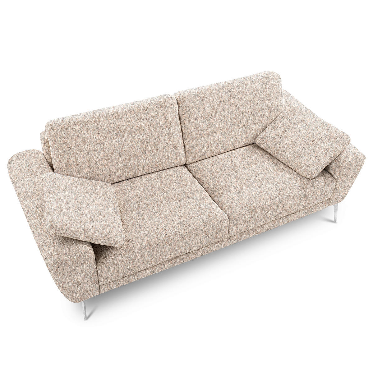 3-SITZER-SOFA SPRING in Webstoff Blau, Gelb, Rot, Weiß Modern  - Chromfarben/Blau, Design, Textil/Metall (187/85/92cm) - Livetastic