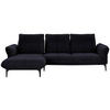 ECKSOFA in Echtleder Schwarz  - Schwarz, Natur, Leder (182/277cm) - Valnatura