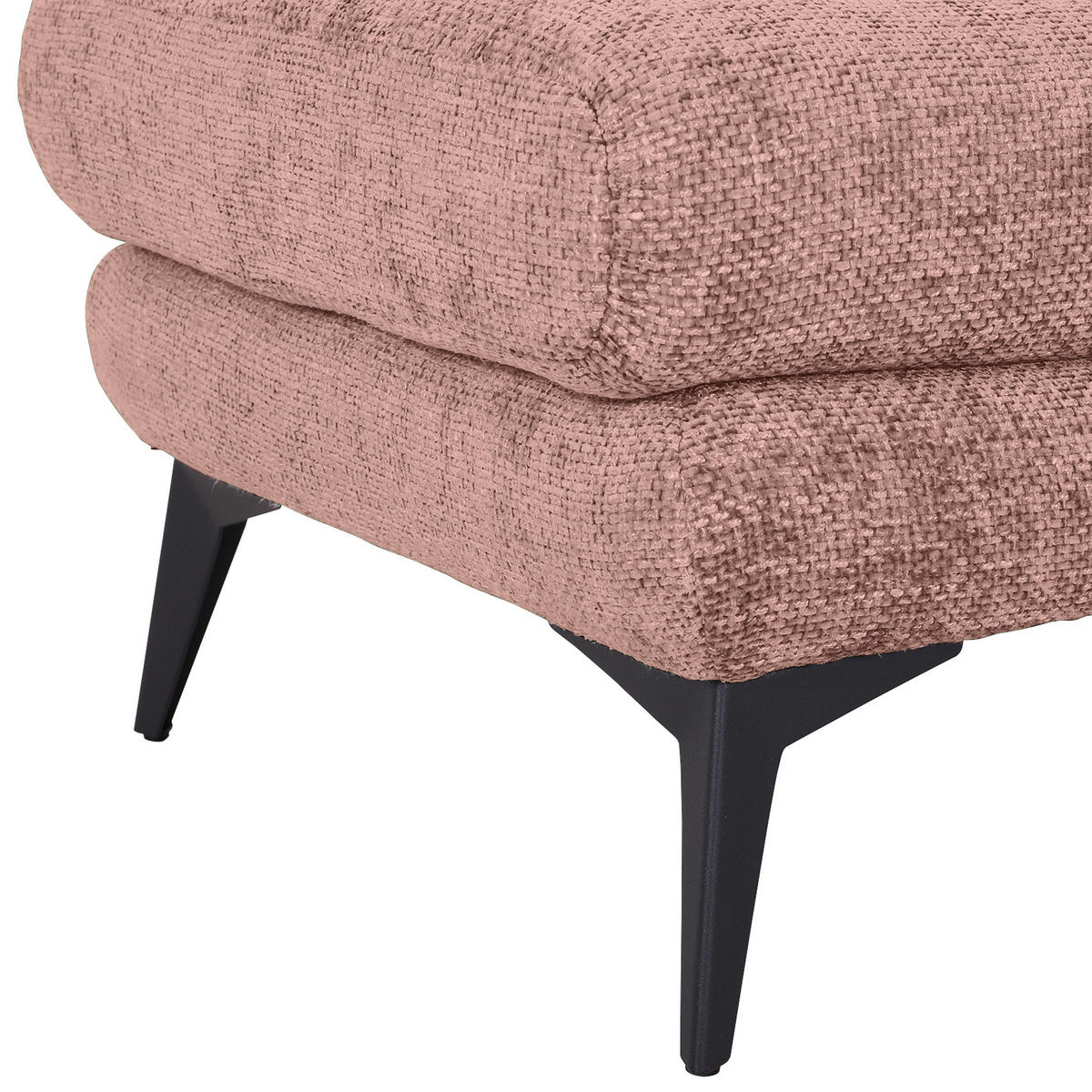 BIGSOFA in Chenille Altrosa  - Schwarz/Altrosa, Konventionell, Textil/Metall (215/70/98cm) - Carryhome