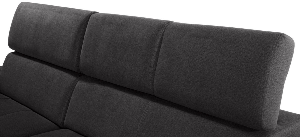 ECKSOFA in Velours Graphitfarben  - Silberfarben/Graphitfarben, Design, Holz/Textil (183/292cm) - Livetastic