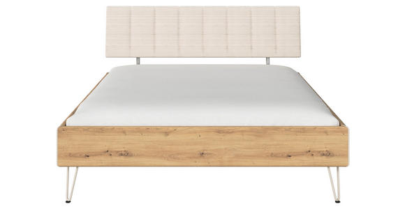 BETT 160/200 cm  in Eiche Artisan  - Champagner/Eiche Artisan, Design, Holzwerkstoff/Textil (160/200cm) - Carryhome