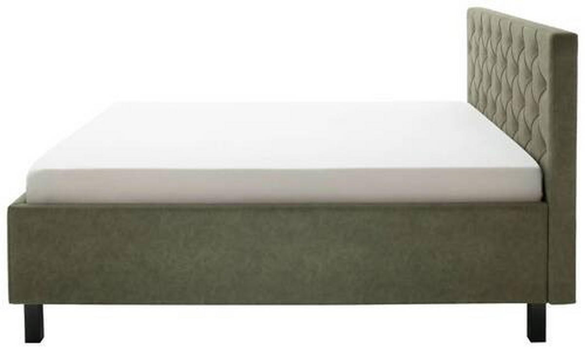 POLSTERBETT 160/200 cm  in Grün  - Schwarz/Grün, Modern, Holz/Holzwerkstoff (160/200cm) - Xora