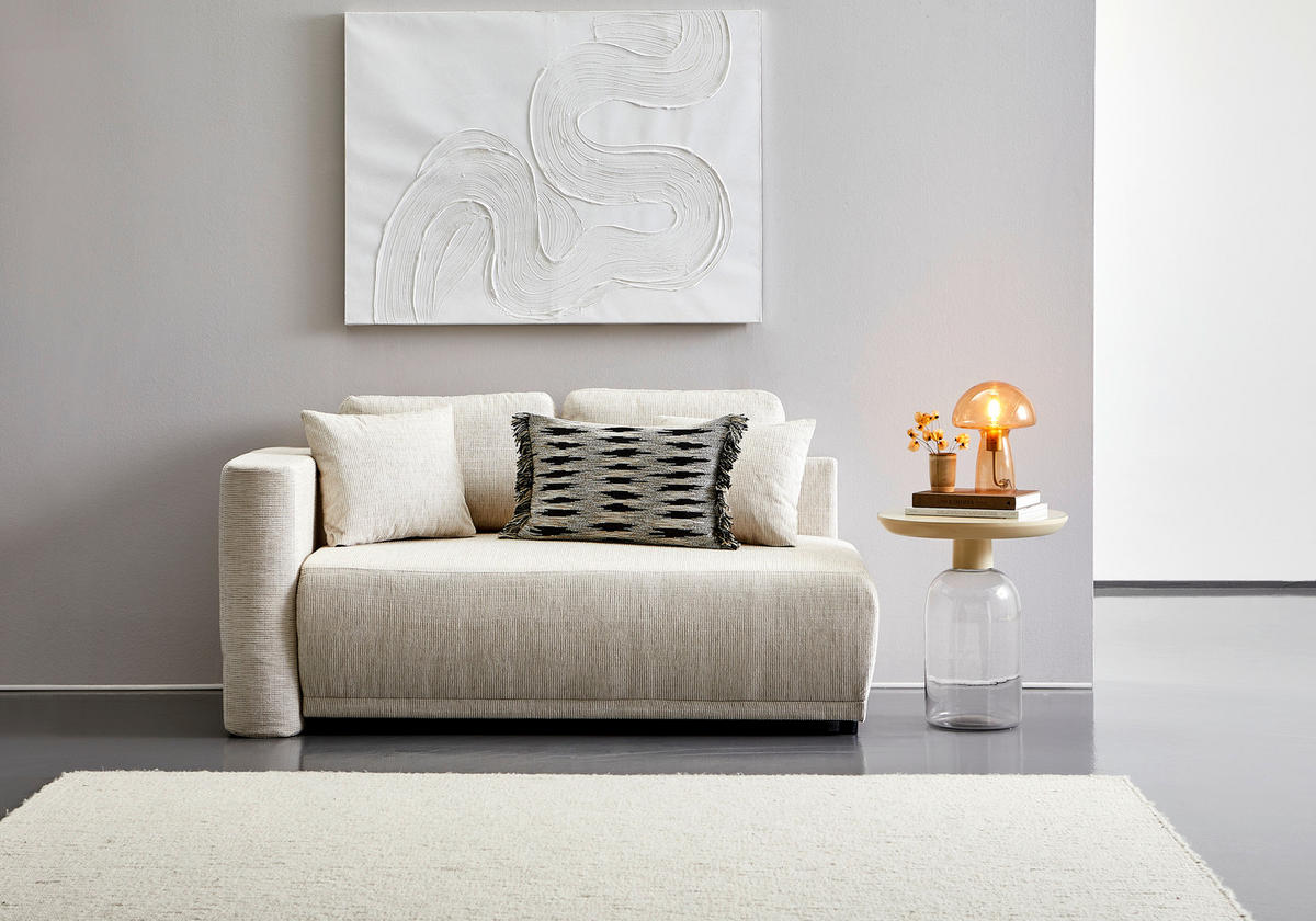 CHAISELONGUE in Chenille Sandfarben  - Sandfarben/Schwarz, Konventionell, Kunststoff/Textil (93/73/171cm) - MID.YOU