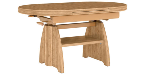 COUCHTISCH Wildeiche furniert 110-130,5/65/56-75 cm oval Eiche Bianco, Wildeiche  - Wildeiche/Eiche Bianco, KONVENTIONELL, Holzwerkstoff/Metall (110-130,5/65/56-75cm) - Venda