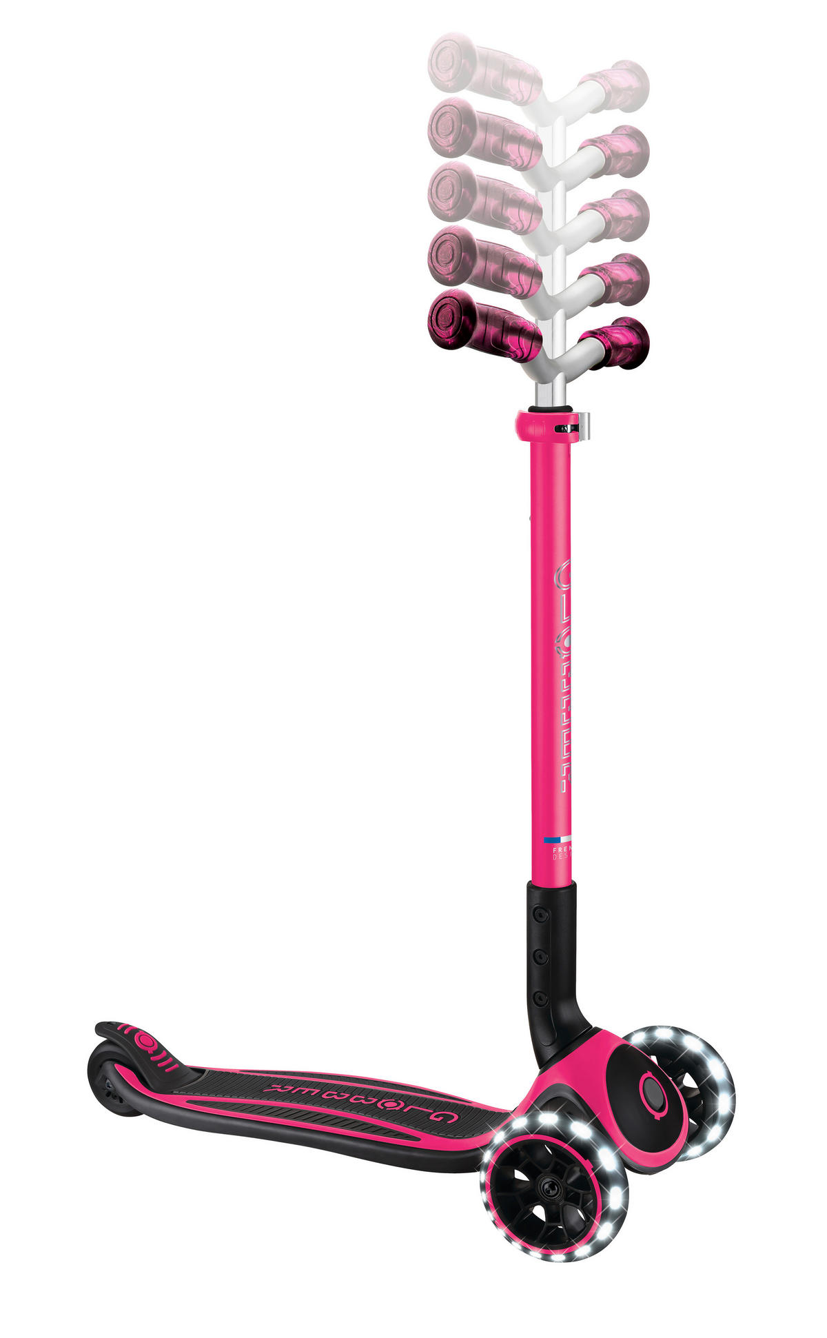 KINDERSCOOTER ACE LIGHTS  - Fuchsia, Basics, Kunststoff (61/37/94,5cm) - GLOBBER