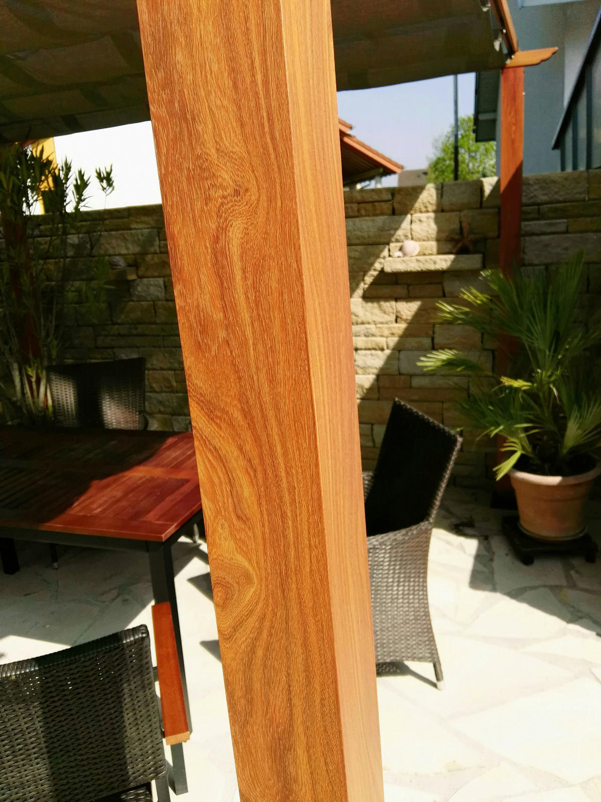 PERGOLA 350/235/350 cm Aluminium  - Hellbraun, Basics, Kunststoff/Metall (350/235/350cm) - Ambia Garden