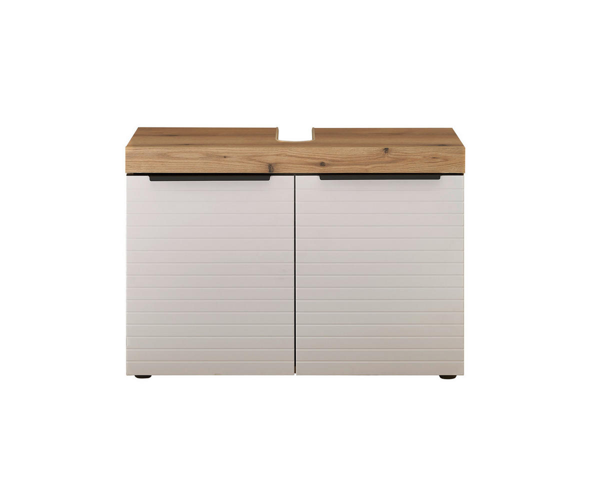 WASCHBECKENUNTERSCHRANK 80/56/34 cm  - Eichefarben/Schwarz, Basics, Holzwerkstoff/Kunststoff (80/56/34cm) - MID.YOU