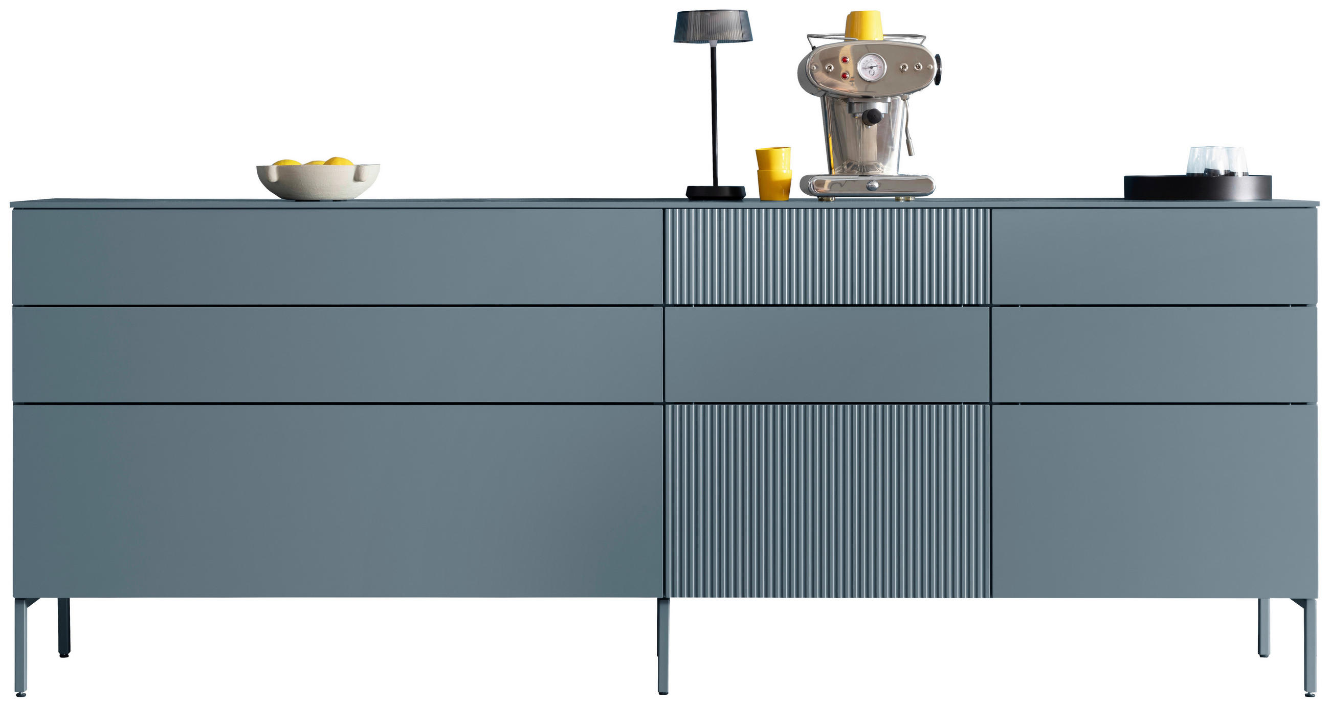SIDEBOARD Blaugrau  240/91/45 cm  - Blaugrau, Design, Holzwerkstoff/Metall (240/91/45cm) - Schöner Wohnen