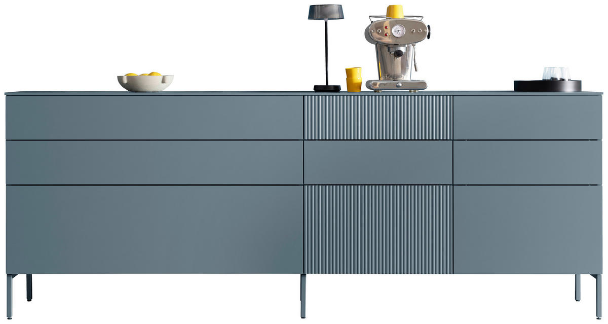 SIDEBOARD Blaugrau  240/91/45 cm  - Blaugrau, Design, Holzwerkstoff/Metall (240/91/45cm) - Schöner Wohnen