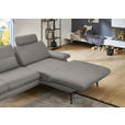 ECKSOFA in Echtleder Silberfarben  310/180 cm  - Silberfarben/Schwarz, Design, Leder/Metall (310/180cm) - Dieter Knoll