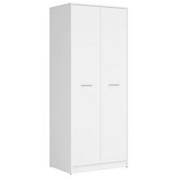 DREHTÜRENSCHRANK 80/197/54,5 cm,  in Weiß, 2-türig  - Silberfarben/Weiß, MODERN, Holzwerkstoff/Kunststoff (80/197/54,5cm) - MID.YOU