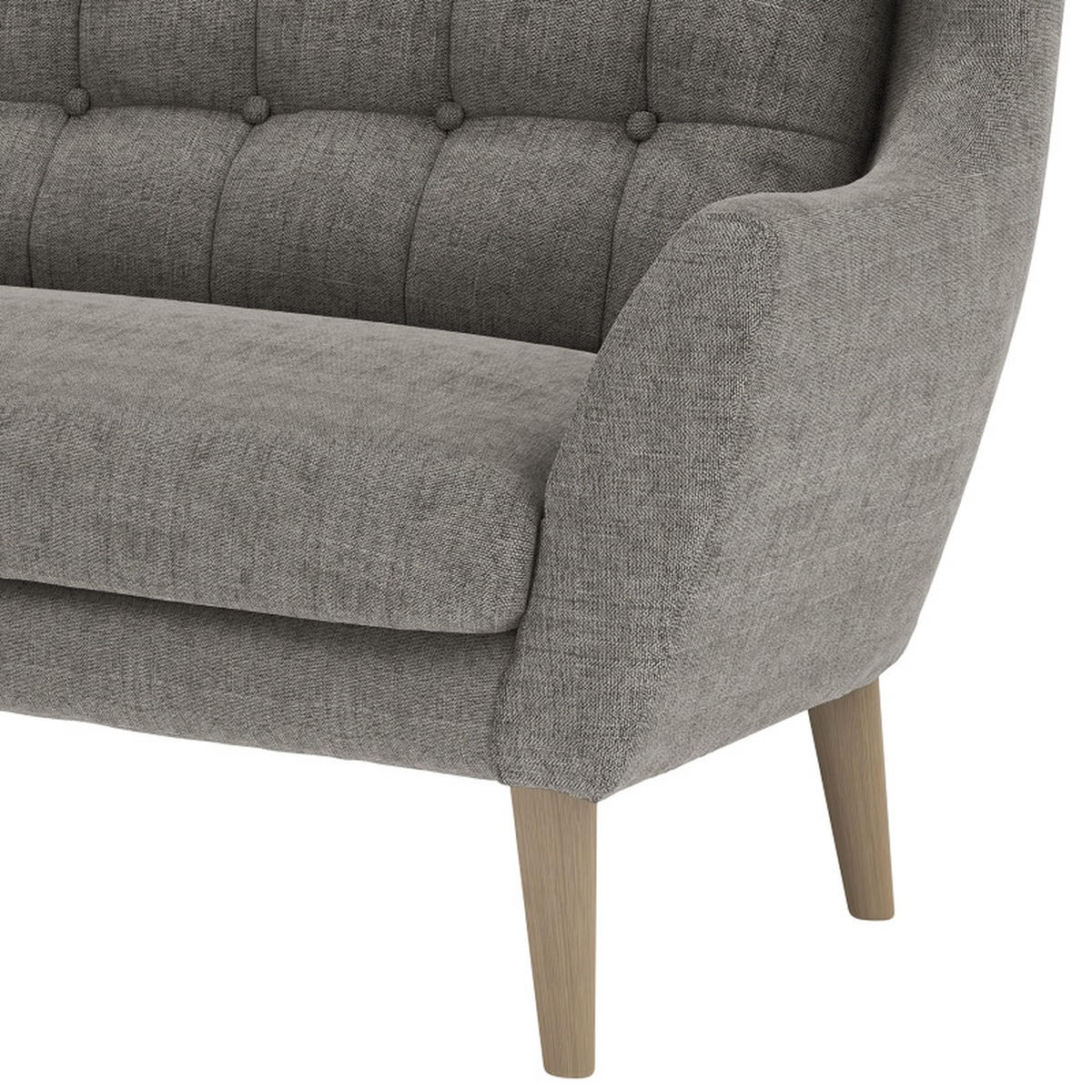 ECKSOFA in Webstoff Dunkelgrau  - Eichefarben/Dunkelgrau, Konventionell, Holz/Textil (250/107/173cm) - Trendmanufaktur