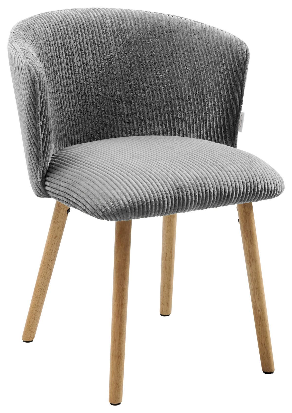 STUHL Cord Grau, Naturfarben Buche massiv  - Naturfarben/Grau, LIFESTYLE, Holz/Textil (61/79/61cm) - MID.YOU