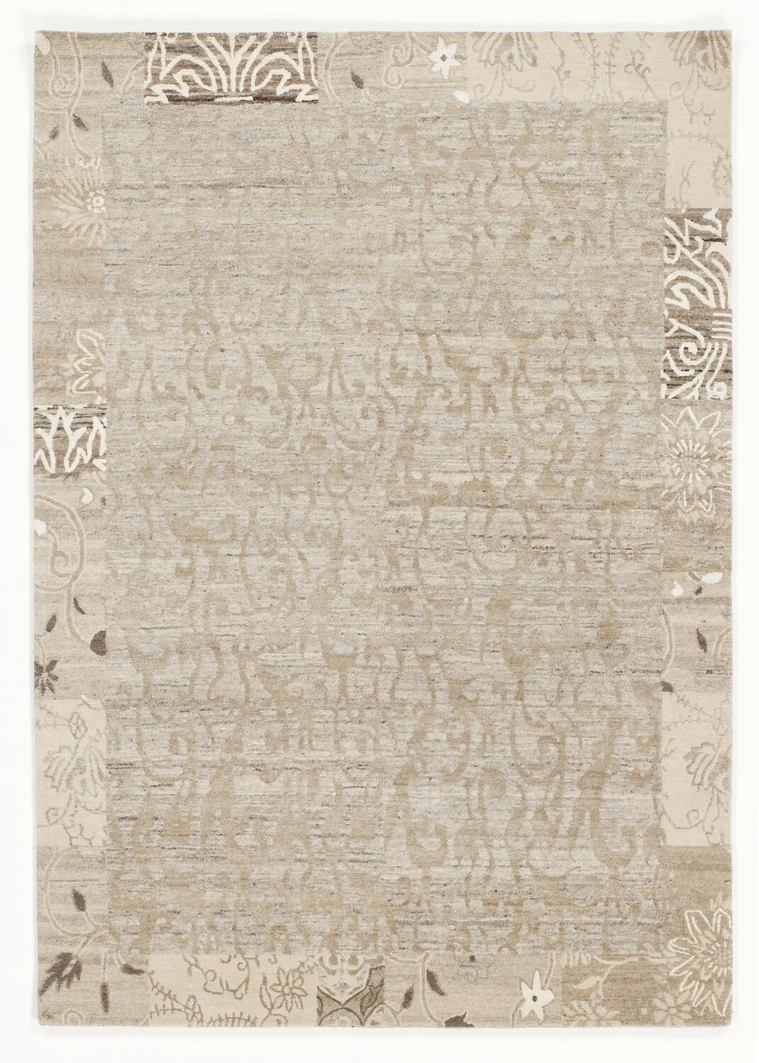 ORIENTTEPPICH  Wohnzimmer 170/240 cm Emporium Silk Natini Border Naturfarben, Beige rechteckig  - Beige/Naturfarben, LIFESTYLE, Textil (170/240cm) - Cazaris