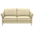 3-SITZER-SOFA Latina in Echtleder Creme   - Creme/Alufarben, Design, Leder/Metall (190/82/99cm) - Dieter Knoll