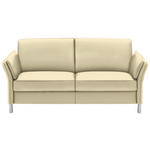 3-SITZER-SOFA Latina in Echtleder Creme   - Creme/Alufarben, Design, Leder/Metall (190/82/99cm) - Dieter Knoll