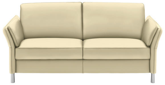 3-SITZER-SOFA Latina in Echtleder Creme   - Creme/Alufarben, Design, Leder/Metall (190/82/99cm) - Dieter Knoll