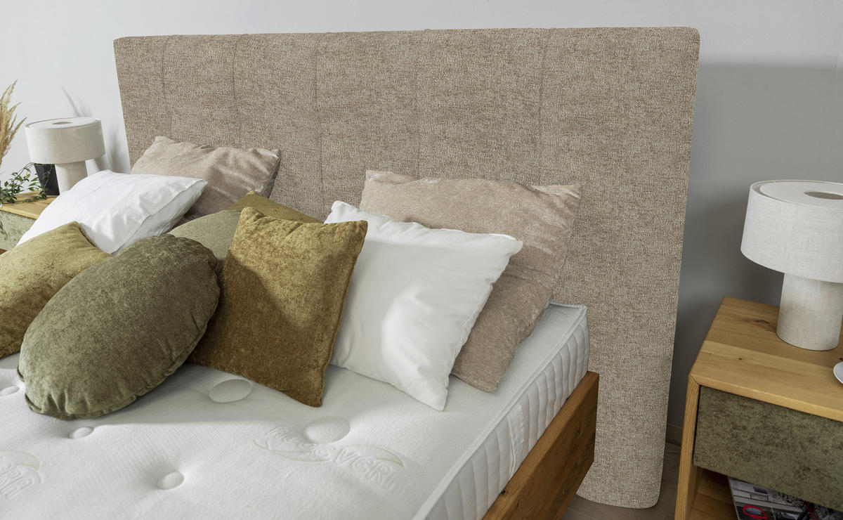 BOXSPRINGBETT 180/200 cm  in Sandfarben, Wildeiche  - Sandfarben/Wildeiche, Natur, Holz/Textil (180/200cm) - Valnatura