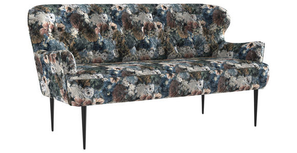 SOFA Jacquard Blau, Rosa, Beige  - Blau/Beige, KONVENTIONELL, Textil/Metall (193/97/87cm) - Cantus