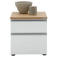 NACHTSCHRANK 45/46/41 cm furniert  - Eichefarben/Silberfarben, Design, Holzwerkstoff/Kunststoff (45/46/41cm) - Dieter Knoll